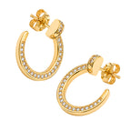 Arracada Inspirada Cartier 1:1 Clavo con Circonias, Plata .925 con Baño de Oro 18k
