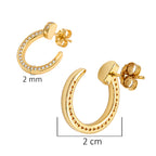 Arracada Inspirada Cartier 1:1 Clavo con Circonias, Plata .925 con Baño de Oro 18k