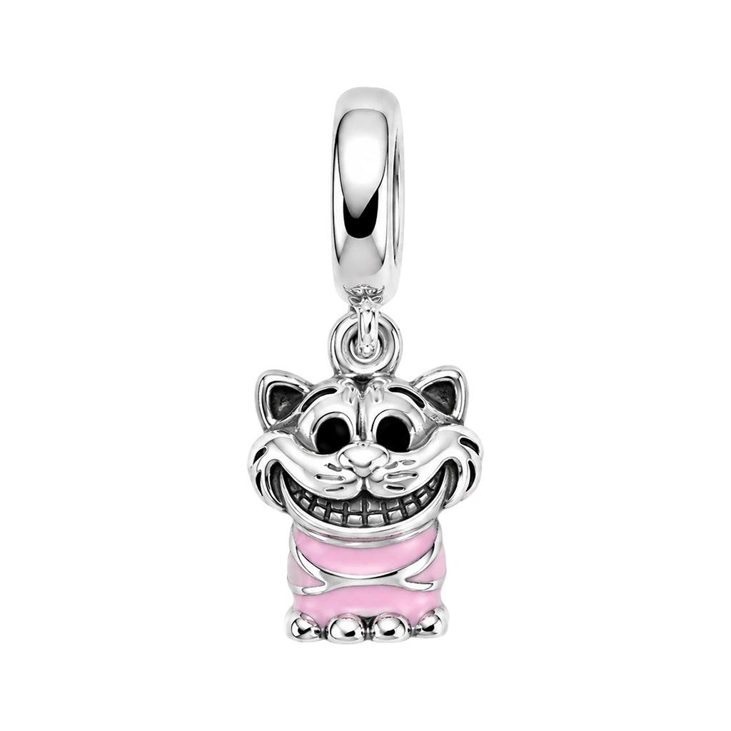 Charm Inspirado Pan 1:1 Gato de Cheshire, Plata .925