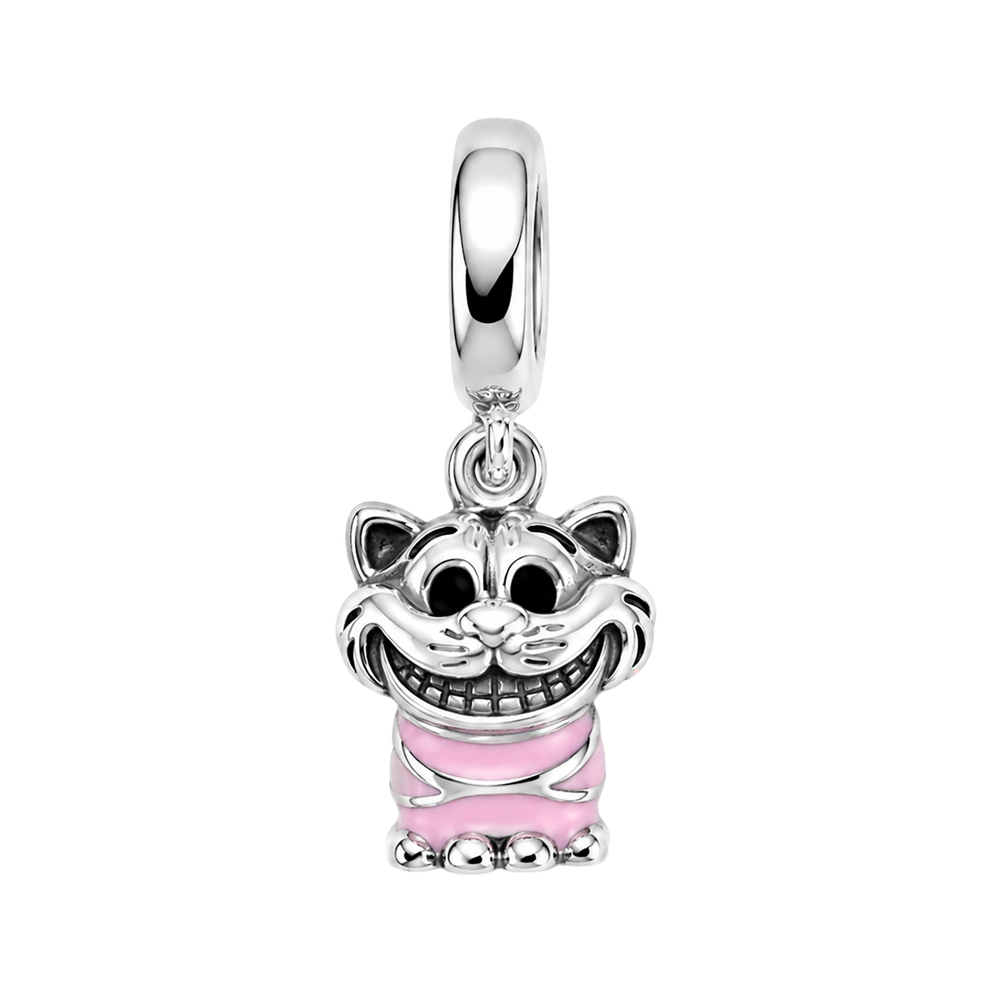 Charm Inspirado Pan 1:1 Gato de Cheshire, Plata .925