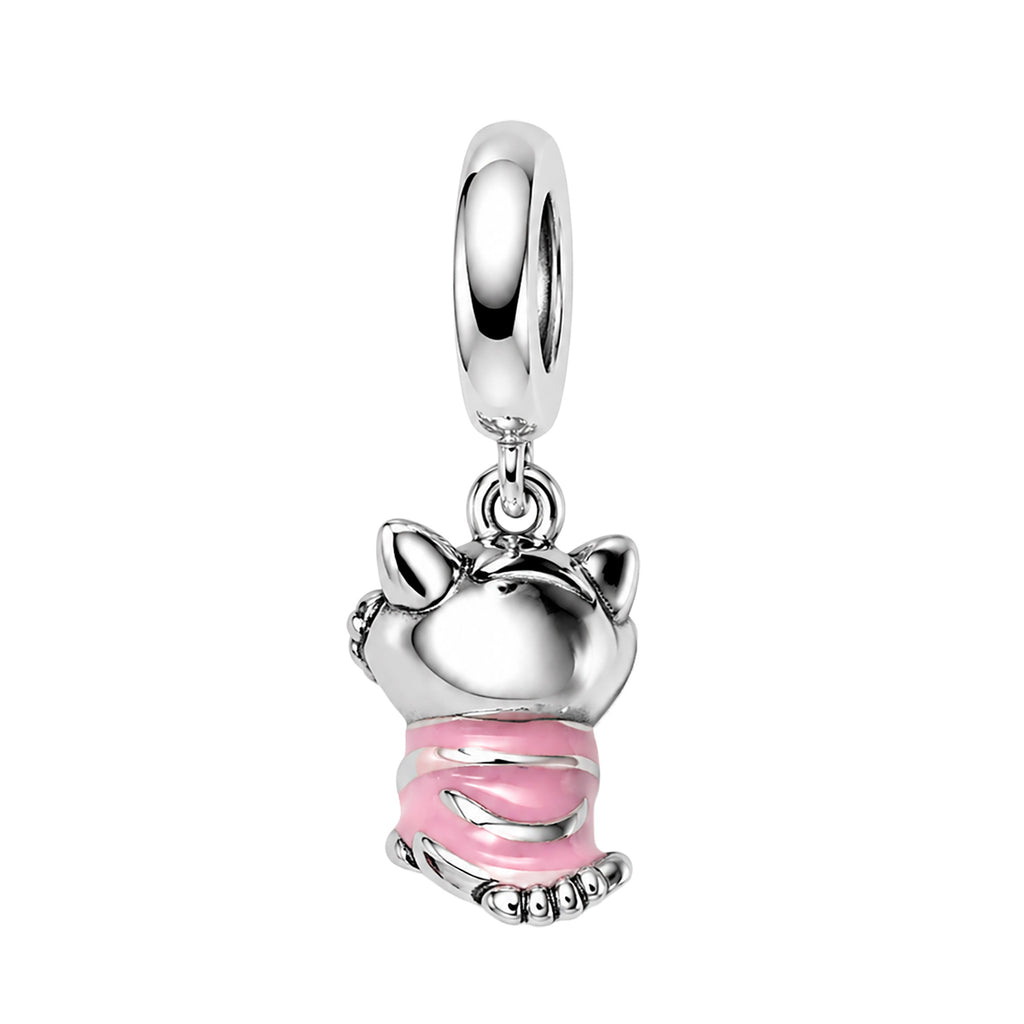 Charm Inspirado Pan 1:1 Gato de Cheshire, Plata .925