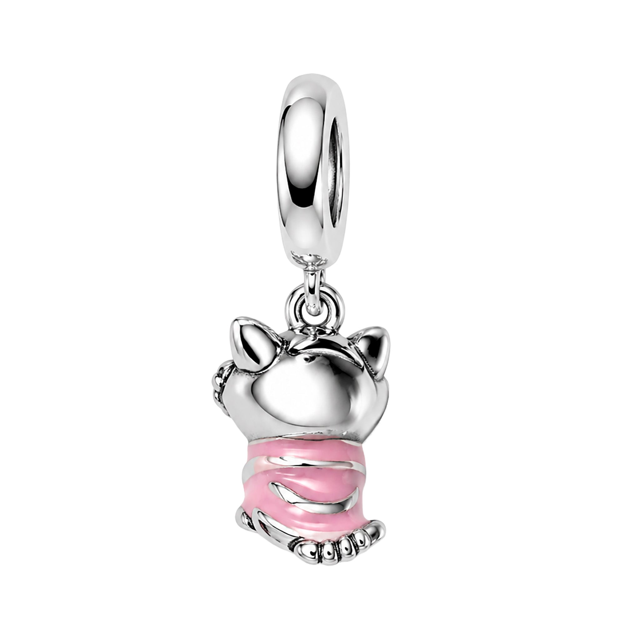 Charm Inspirado Pan 1:1 Gato de Cheshire, Plata .925