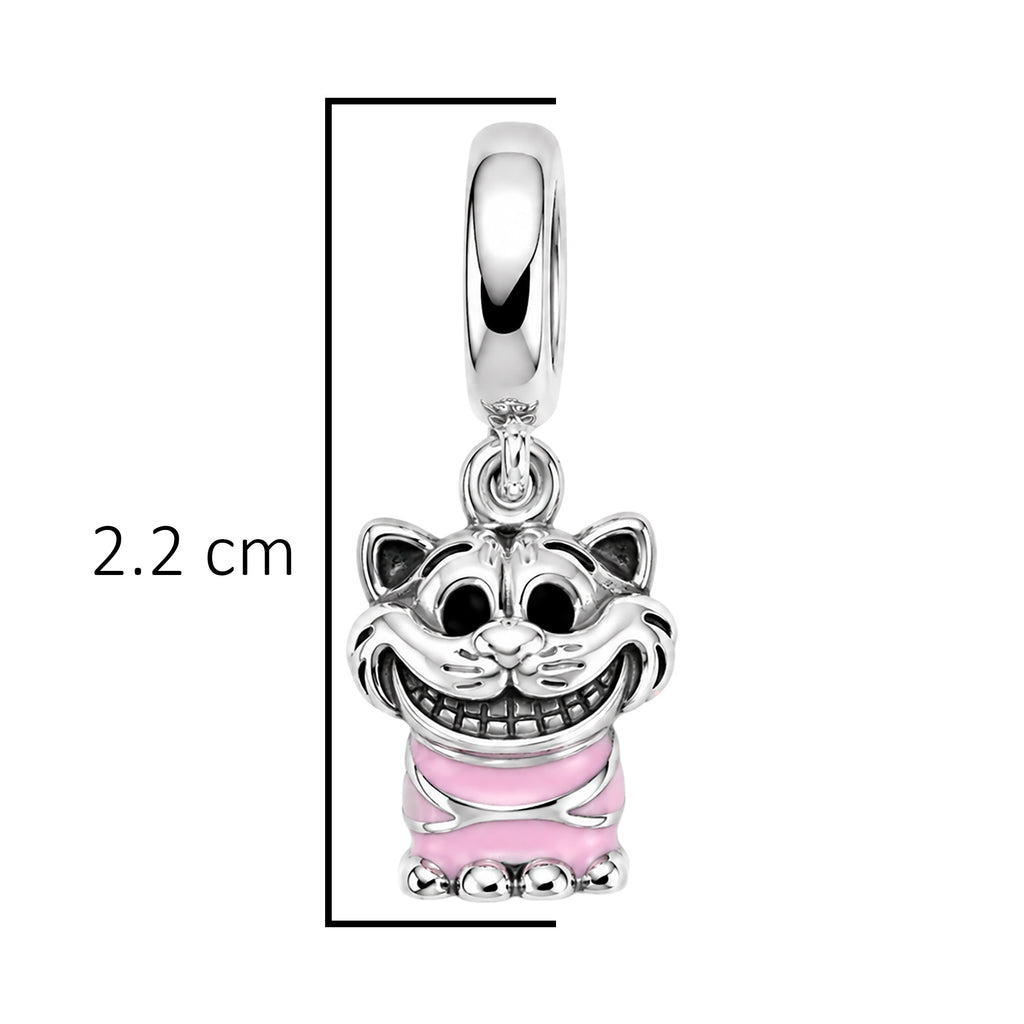 Charm Inspirado Pan 1:1 Gato de Cheshire, Plata .925
