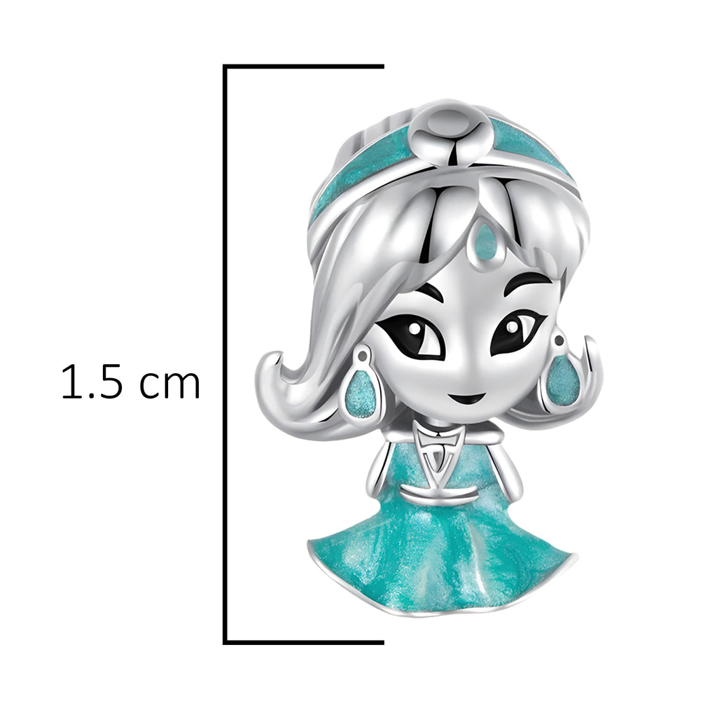 Charm Inspirado Pan 1:1 Princesa Jazmin, Plata .925