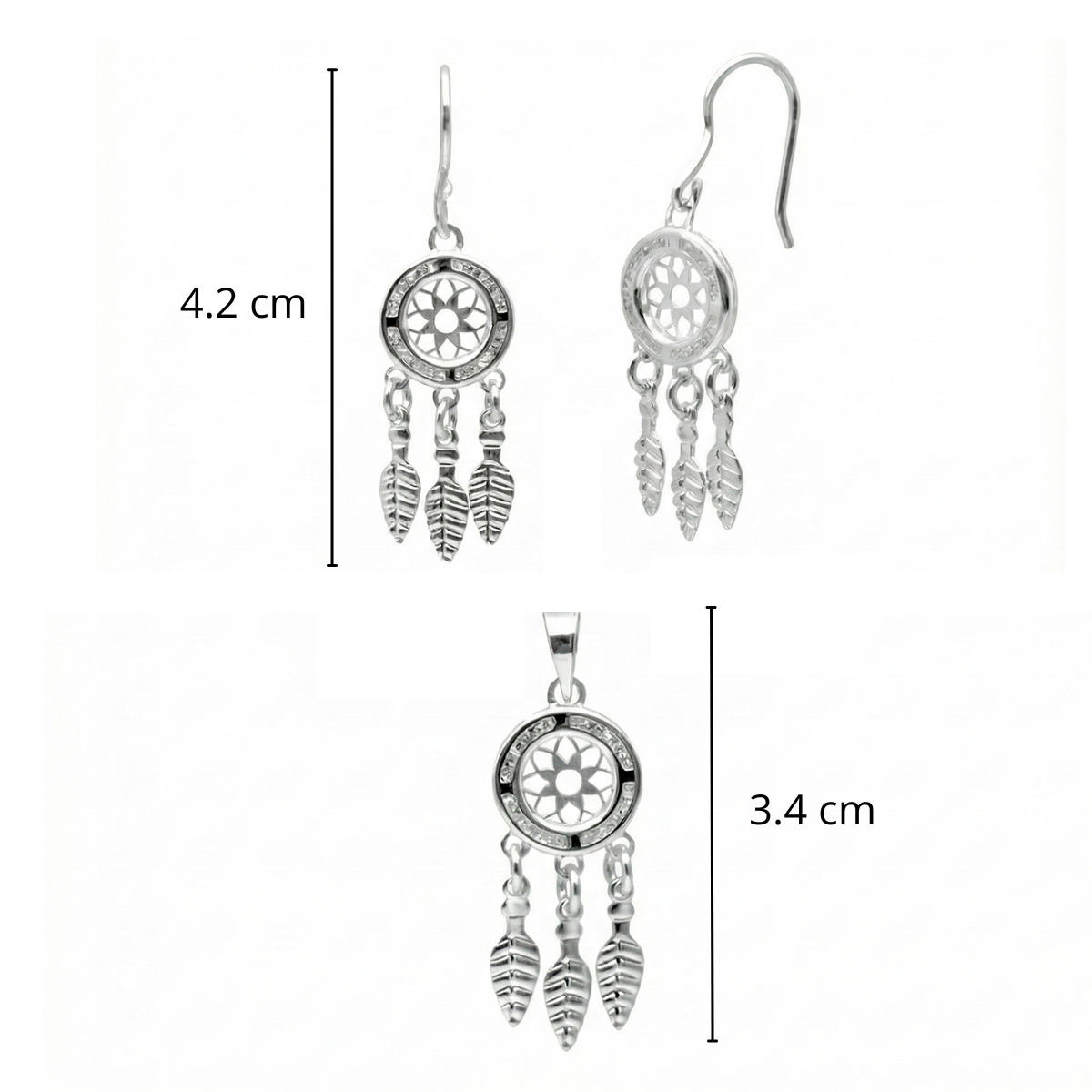 Juego de Atrapa Sueños con Circonias Plata .925