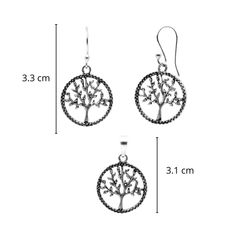 Juego Árbol de la Vida Oxidado Plata .925