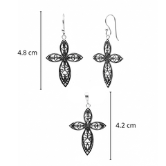 Juego Cruz Marquesita Plata .925