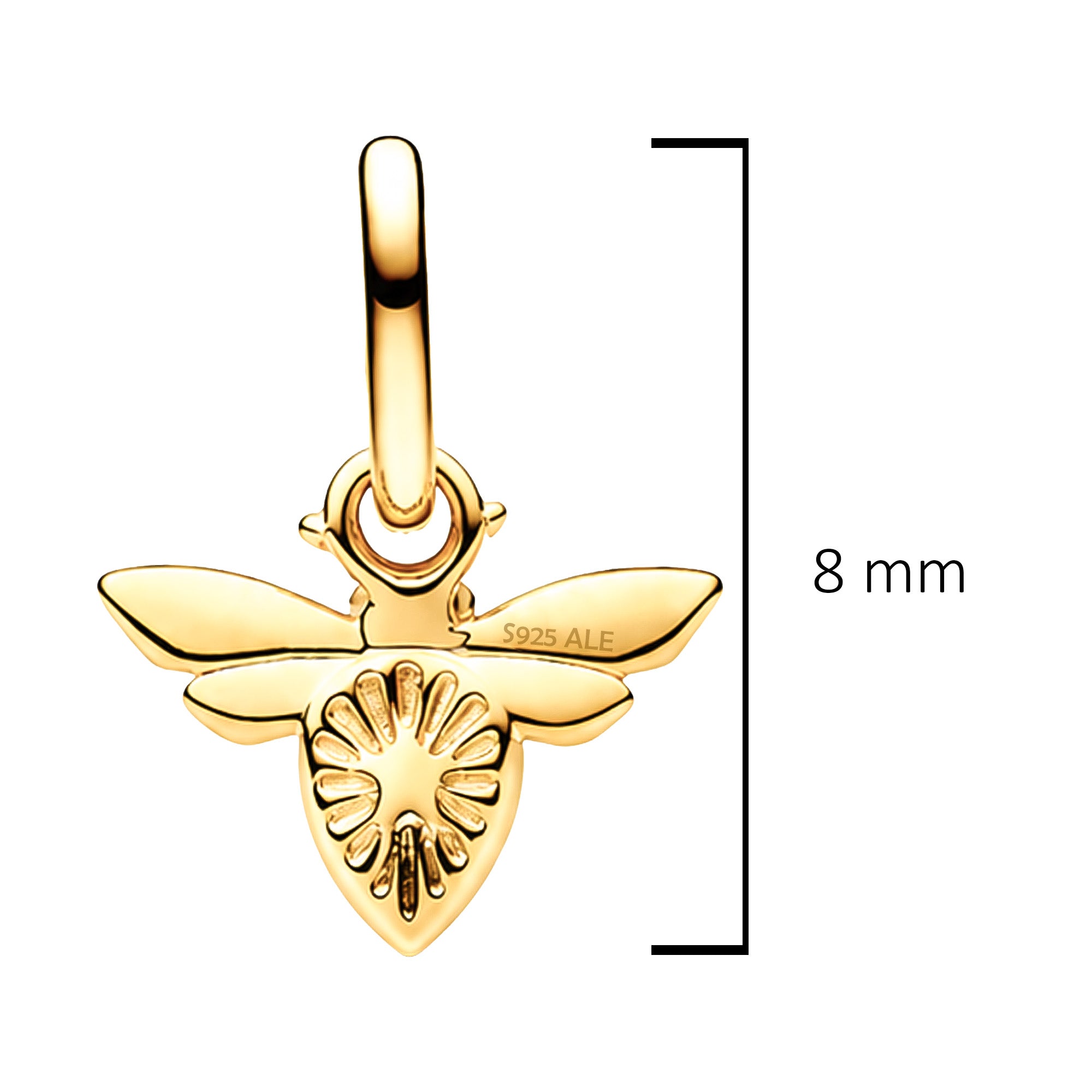 Charm Inspirado Pan 1:1 Luciérnaga Dorada, Plata .925