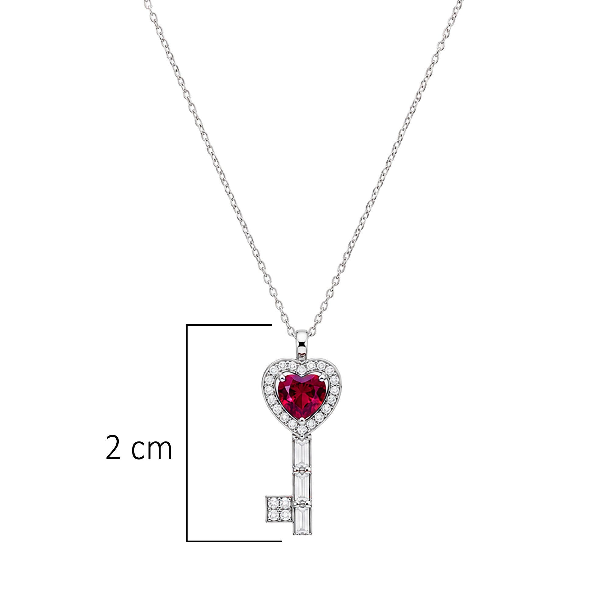 Collar Pan 1:1 Dije de Llave con Circonia Rosa y Micro Circonias Plata .925