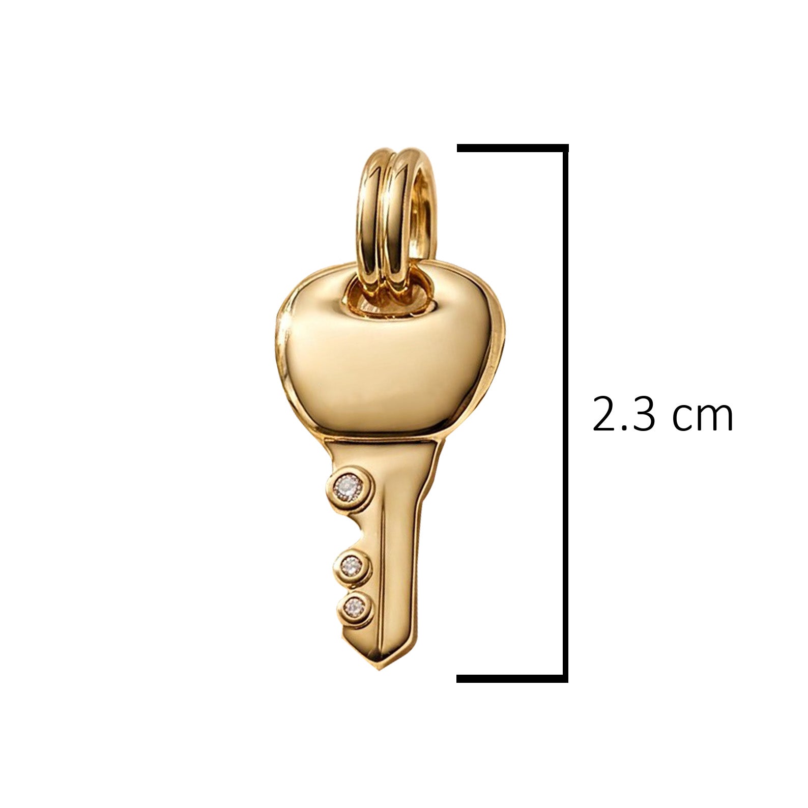 Charm Inspirado Pan 1:1 Llave Dorada con Circonias No Duplicate, Plata .925