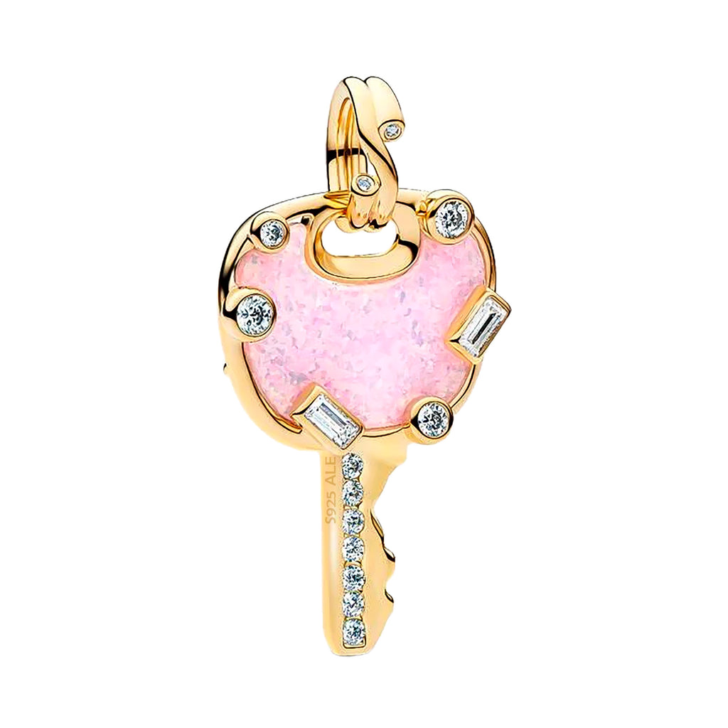 Charm Inspirado Pan 1:1 Maxi Llave LOVE con Opalina, Plata .925