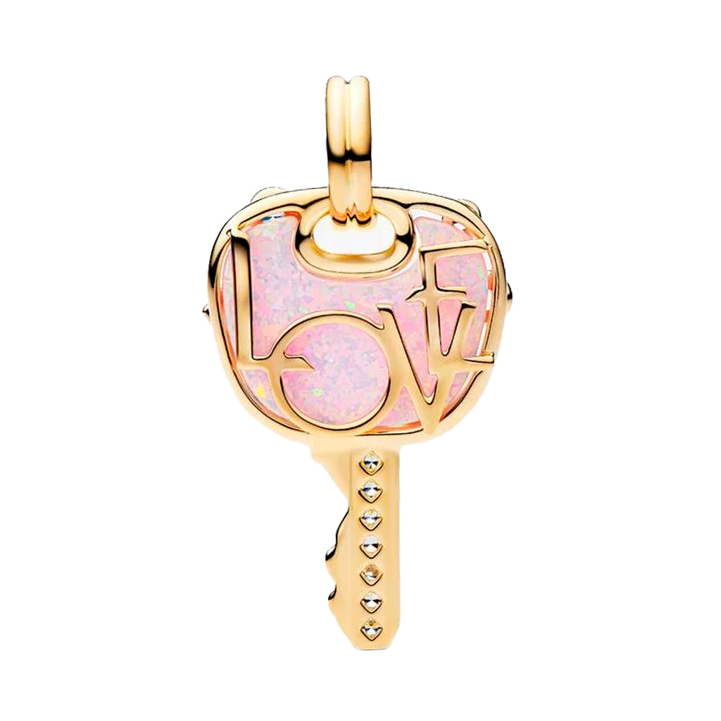 Charm Inspirado Pan 1:1 Maxi Llave LOVE con Opalina, Plata .925