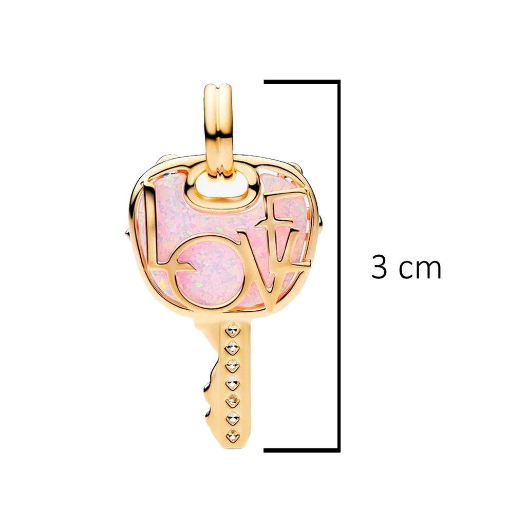 Charm Inspirado Pan 1:1 Maxi Llave LOVE con Opalina, Plata .925