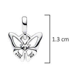 Charm Inspirado Pan 1:1 Mariposa Línea Plateada, Plata .925