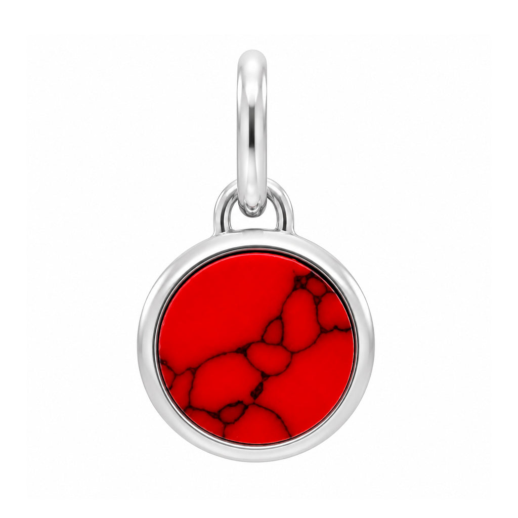 Charm Inspirado Pan 1:1 Howlita Roja para Pulsera, Plata .925