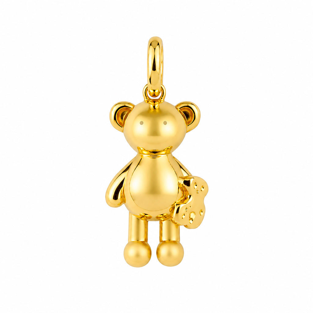 Dije Inspirado Oso 1:1 Teddy Bear Plata .925 con Baño de Oro 18 k