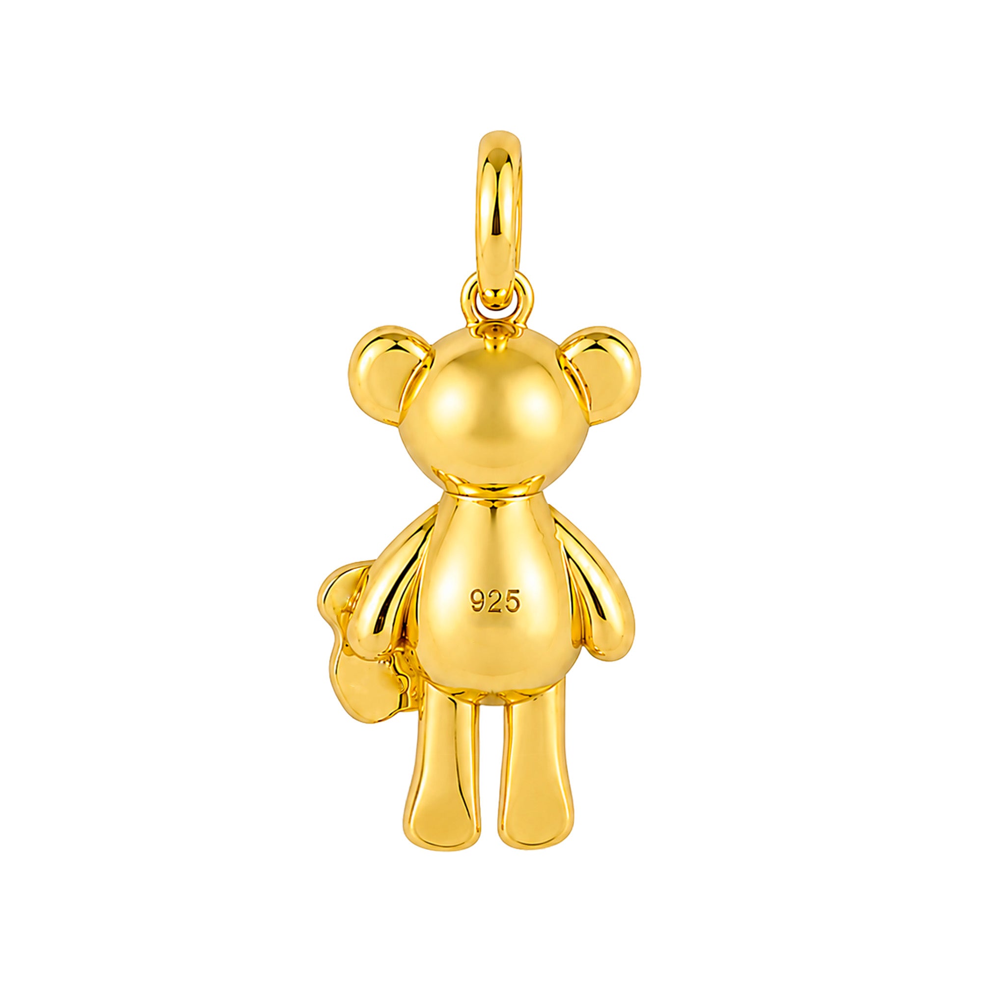 Dije Inspirado Oso 1:1 Teddy Bear Plata .925 con Baño de Oro 18 k
