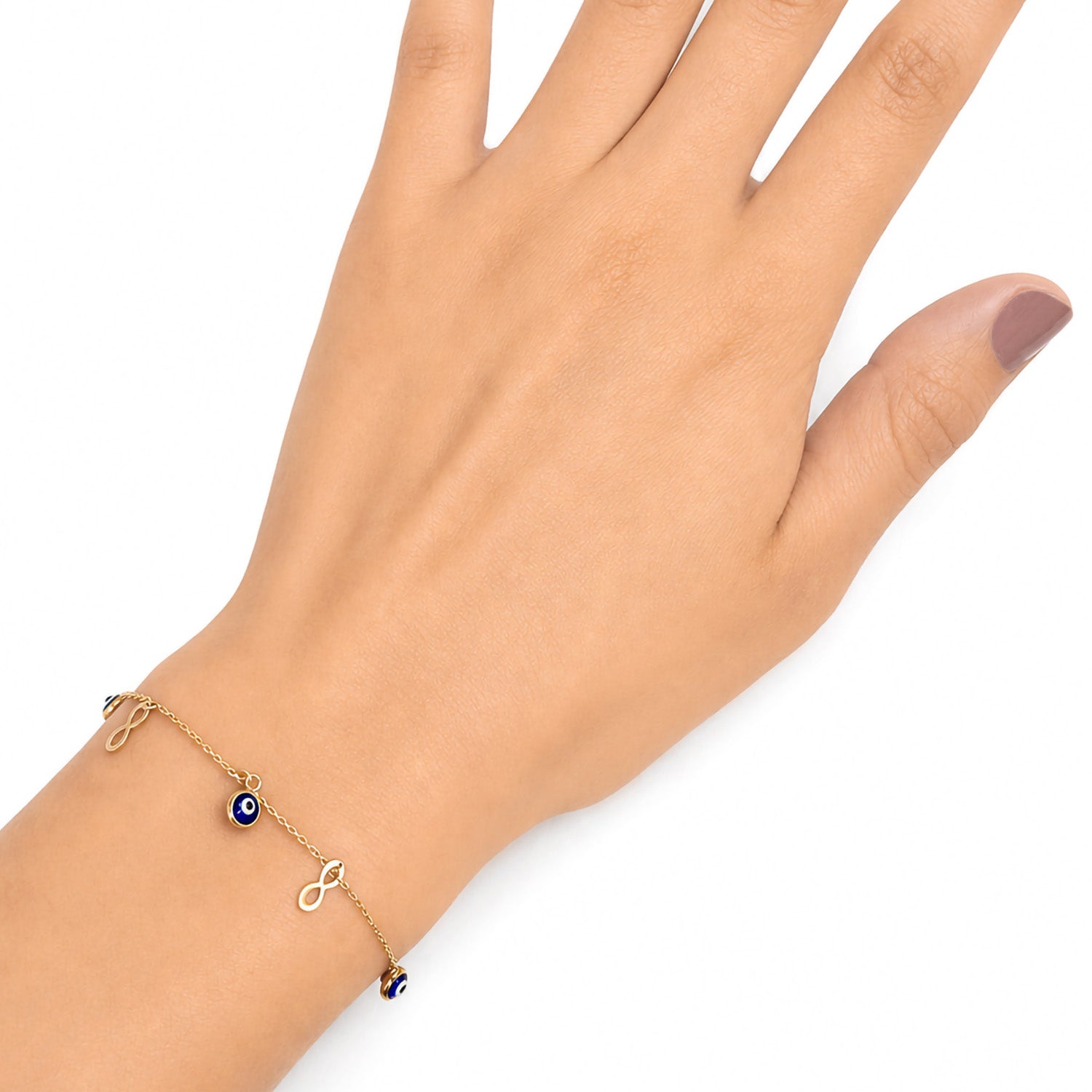 Pulsera Ojo Turco con Infinito Oro 10K