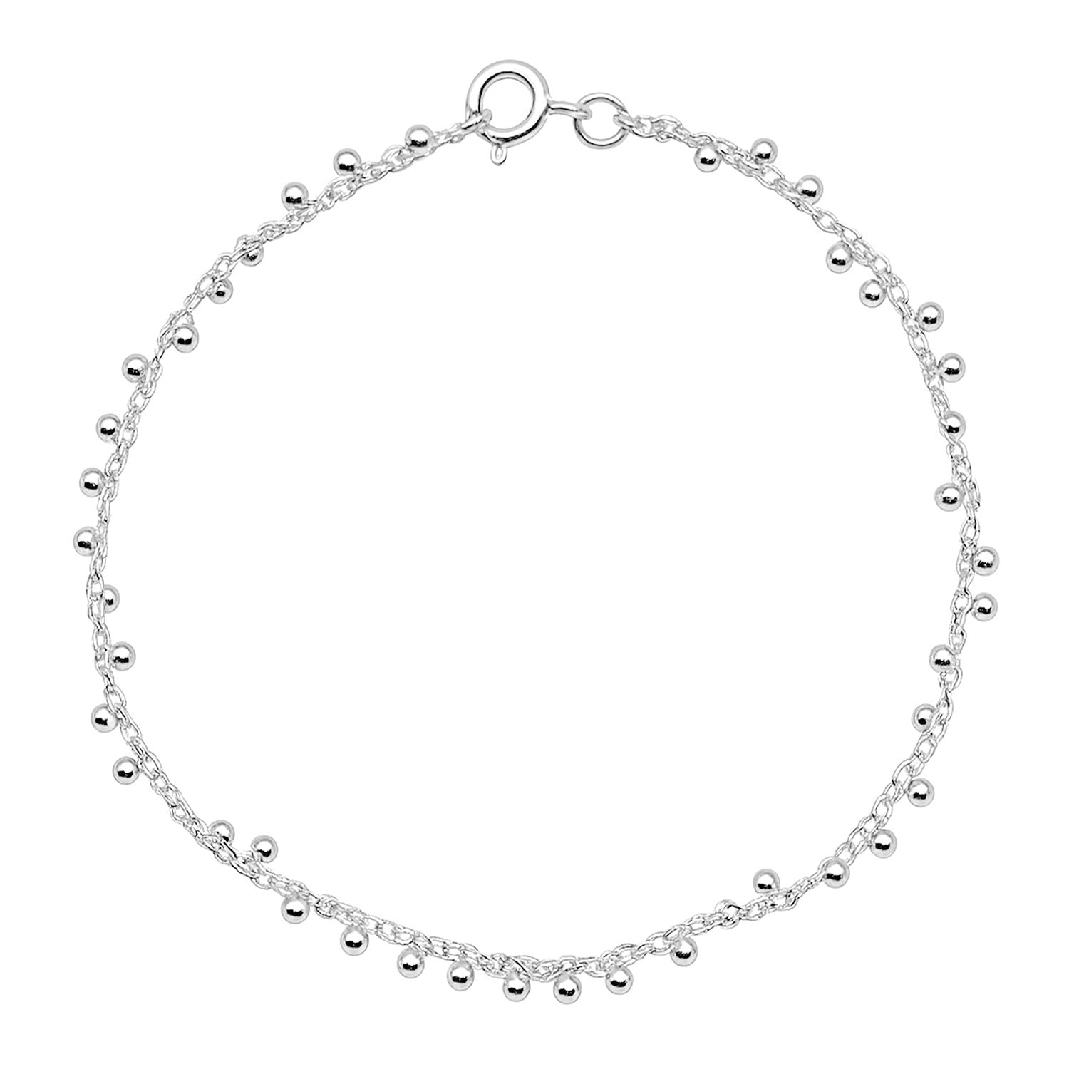 Pulsera Bolitas Lisas Entrelazadas Plata .925