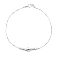Pulsera Ajustable con Bolitas Diamantadas y Lisa Plata .925
