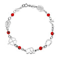Pulsera con Dijes de la Suerte con Ojo Turco Rojo Plata .925