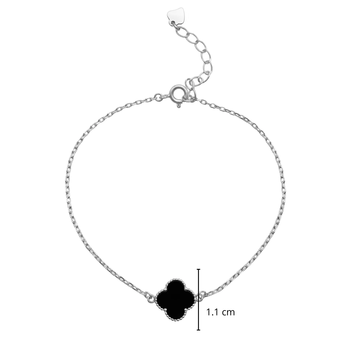 Pulsera 1 Flor Inspirada Van C Piedras Naturales Plata .925