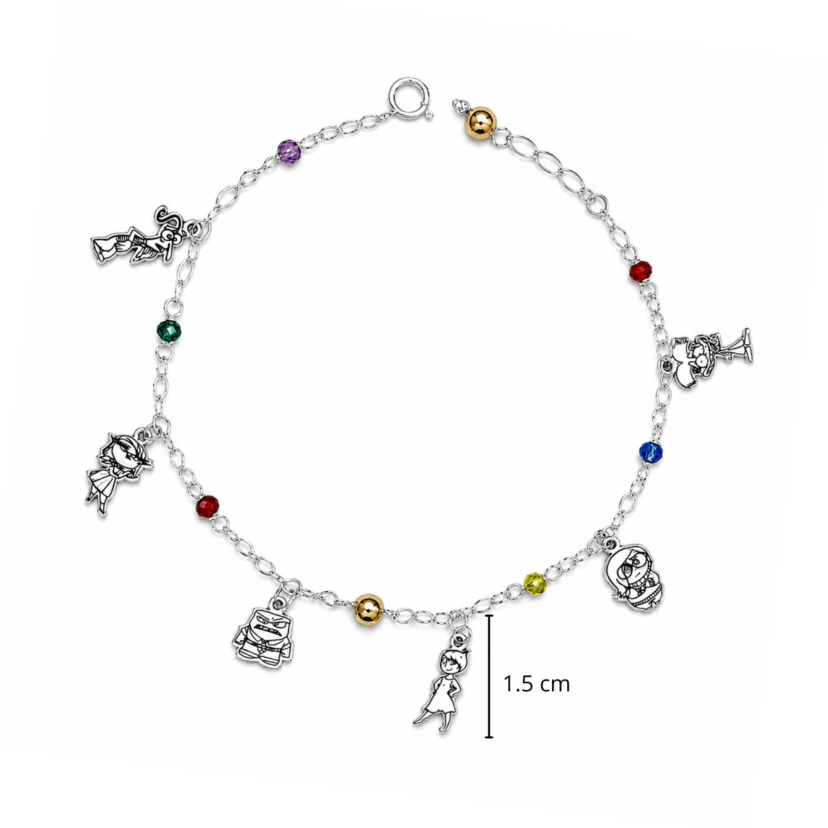Pulsera Inspirado Intensamente con Dijes Colgantes Plata .925