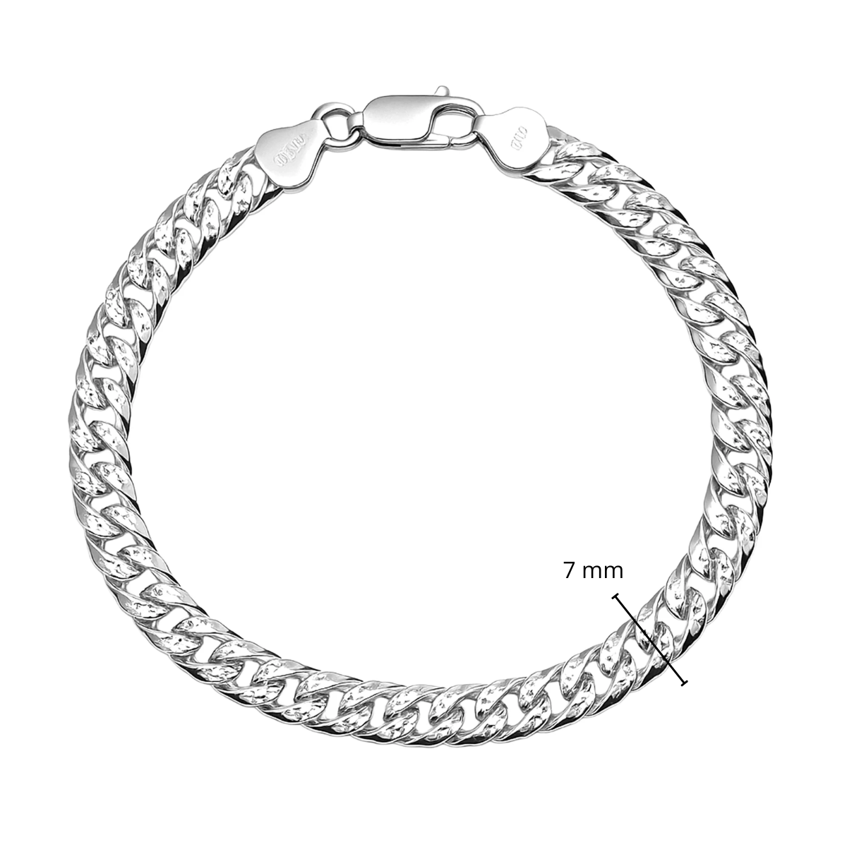 Pulsera Cubana Diamantada Plata .925