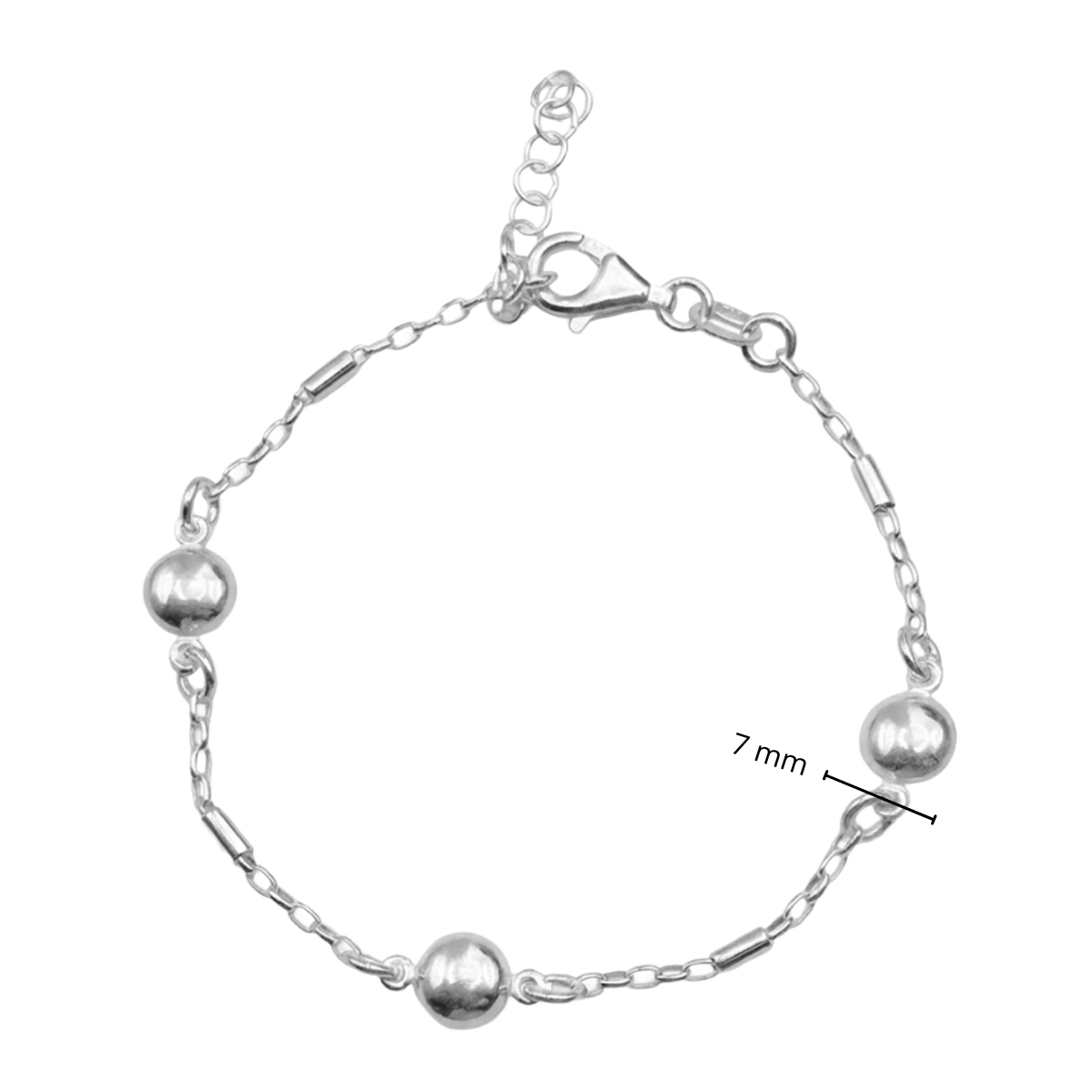 Pulsera Luneta Bombeada con Cadena Eslabones Plata .925
