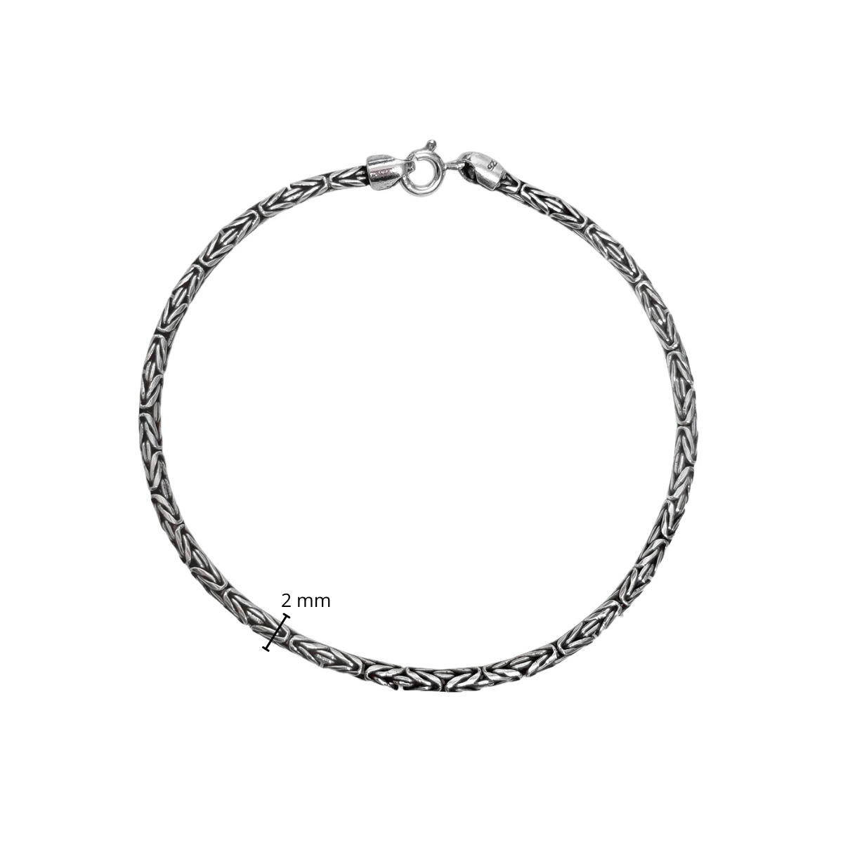 Pulsera Bali Estilo Oxidado 18 cm Plata .925