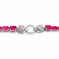 Pulsera Piedras Preciosas Jaguares Encontrados con Rubí y Extensión, Plata .925 con Baño de Rodio