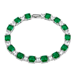 Pulsera Turmalina Cuadrada con Circonias Cuadradas, Plata .925 con Rodio