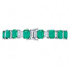 Pulsera Turmalina Rectangulos con Circonias Blancas, Plata .925 con Baño de Rodio