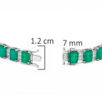 Pulsera Turmalina Rectangulos con Circonias Blancas, Plata .925 con Baño de Rodio