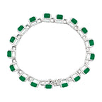Pulsera Turmalina Rectangulos con Circonias Blancas, Plata .925 con Baño de Rodio