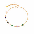 Pulsera Osos 1:1 Piedras Naturales Formas Ágata, Cuarzo Rosa, Amatista, Ónix Plata .925 con Baño de Oro 18 k