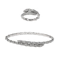Juego Bvlg 1:1 Brazalete y Anillo Serpiente con Circonias Plata .925 con Baño de Rodio