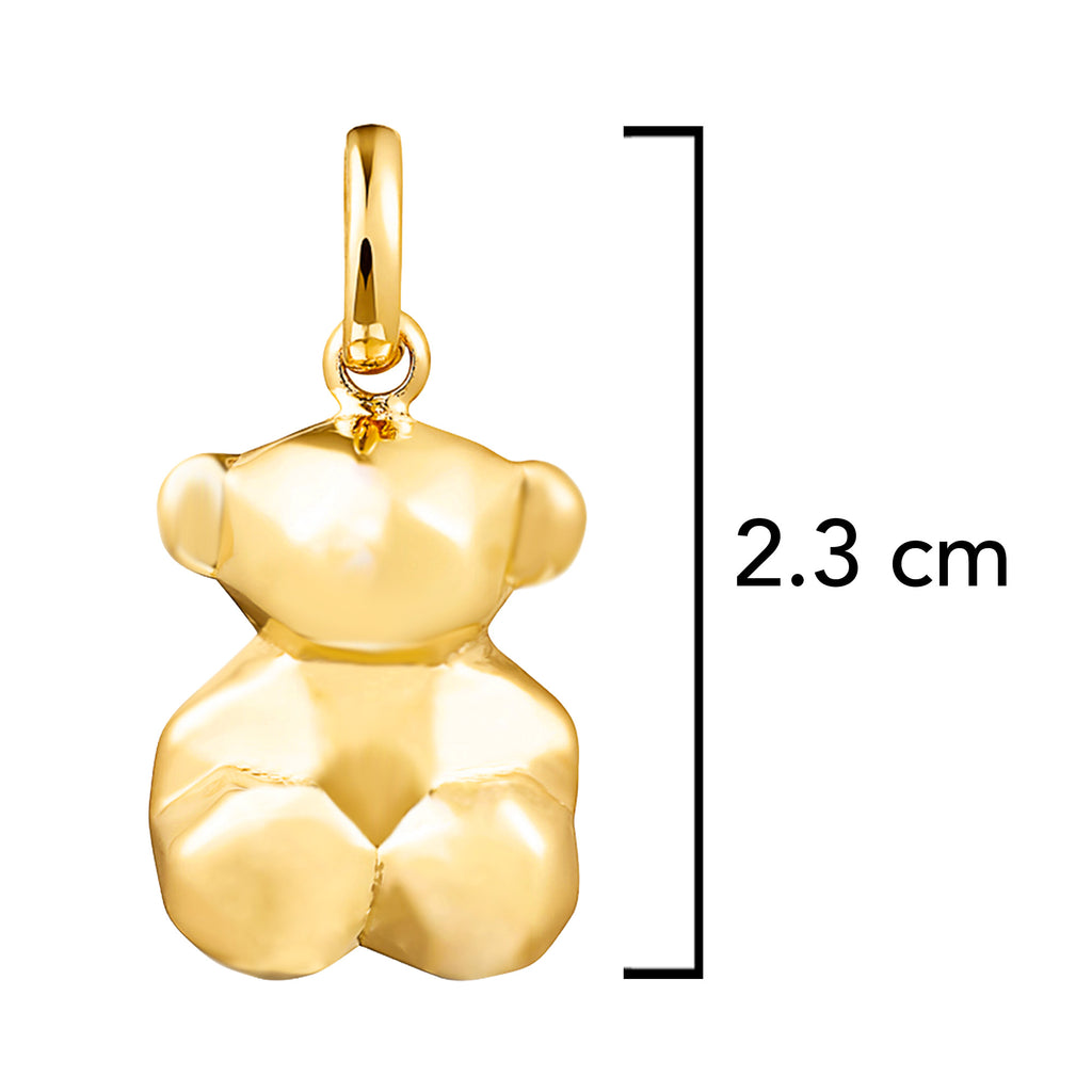 Dije Oso 1.1 Bombeado Bañado en Oro 18 k, Plata 925