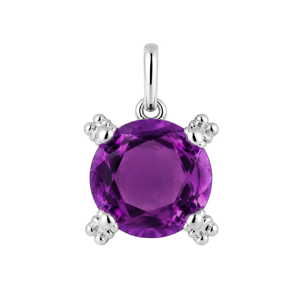 Dije Inspirado Oso 1:1 Circonia Morada Grande con Mini Osos Plata .925 con Baño de Rodio