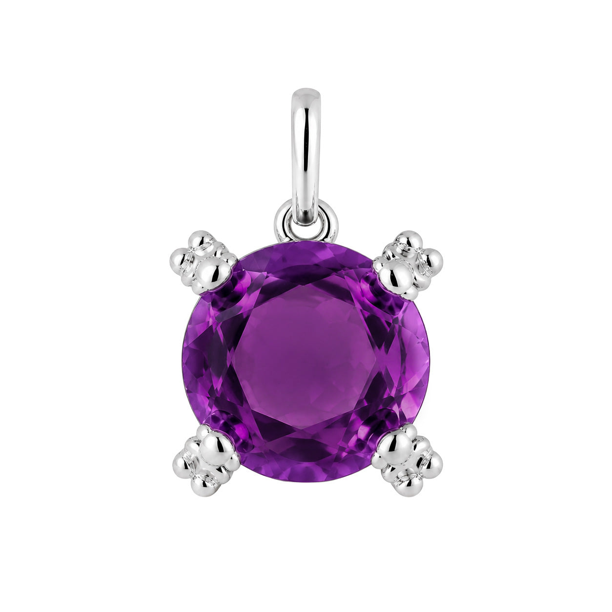Dije Inspirado Oso 1:1 Circonia Morada Grande con Mini Osos Plata .925 con Baño de Rodio