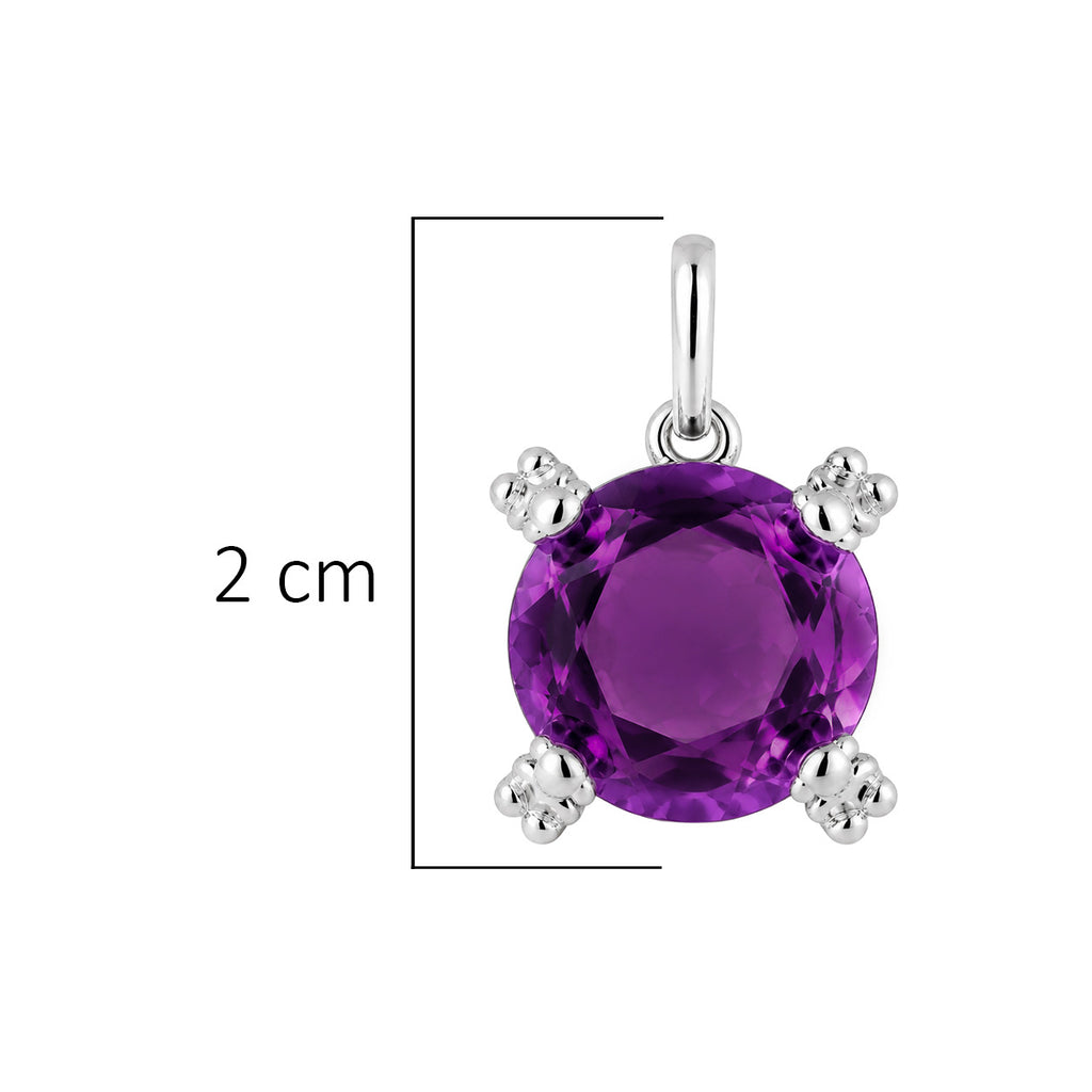 Dije Inspirado Oso 1:1 Circonia Morada Grande con Mini Osos Plata .925 con Baño de Rodio