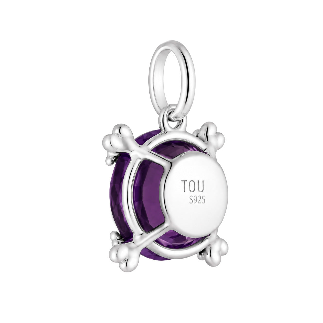 Dije Inspirado Oso 1:1 Circonia Morada Grande con Mini Osos Plata .925 con Baño de Rodio
