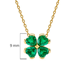 Collar Pan 1:1 Trébol de la Suerte Circonias Plata .925 con Baño de Oro