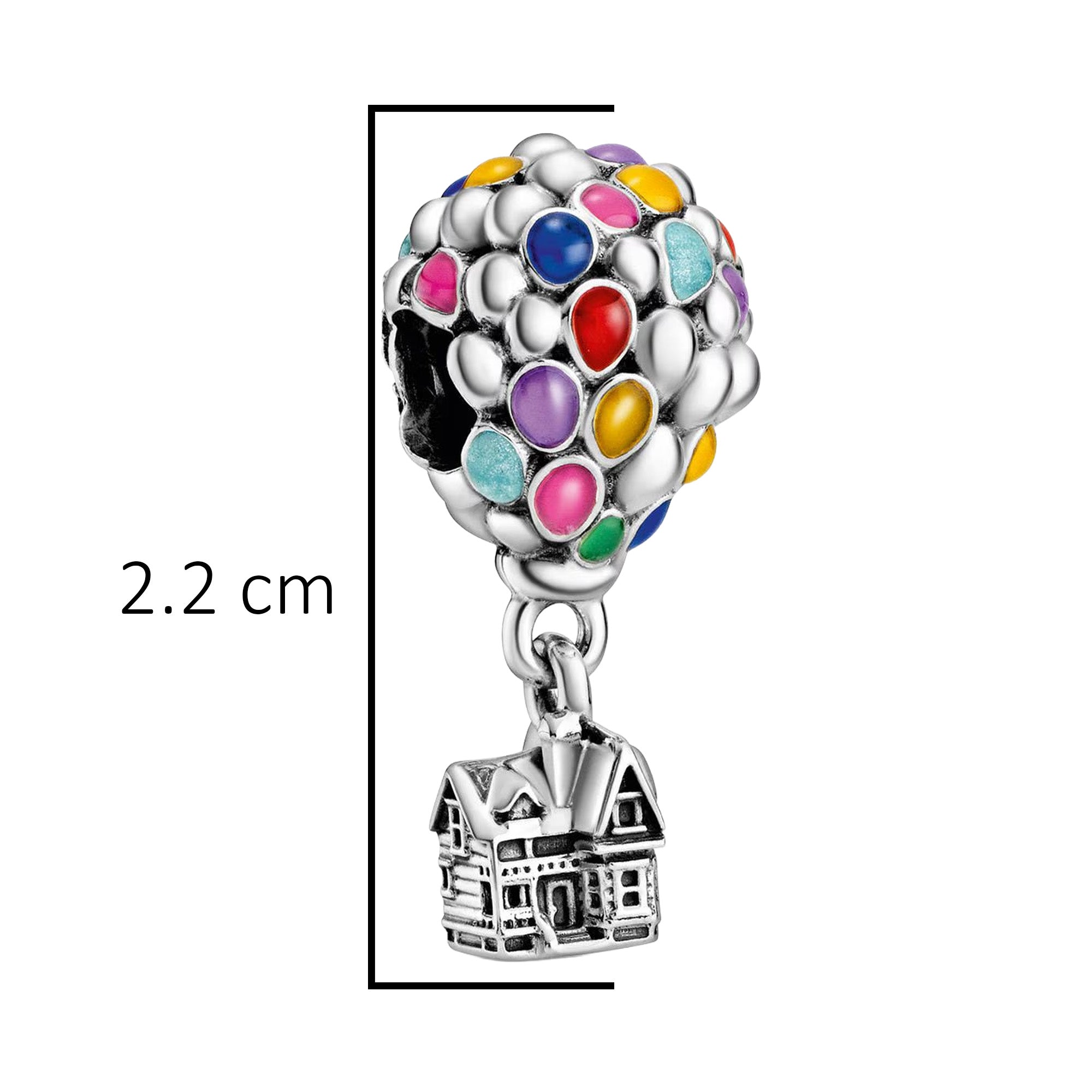 Charm Inspirado Pan 1:1 Casa con Globos UP, Plata .925