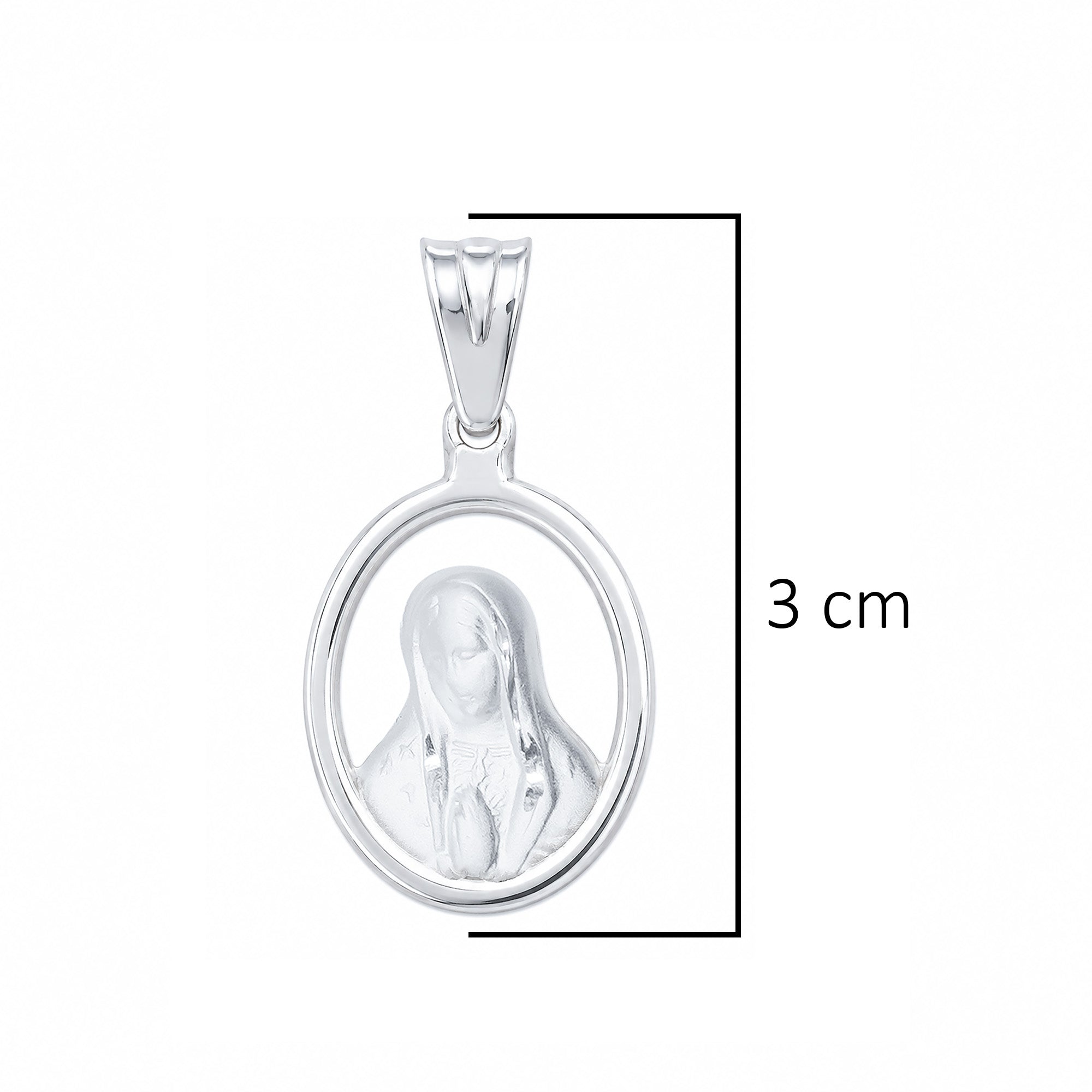 Dije Medalla Virgen de Guadalupe 3 cm Plata .925